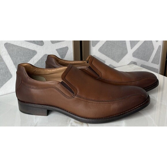 New Johnston & Murphy Lewis Venetian Slip On Shoes Men 13 Brown Leather Loafers main image 6